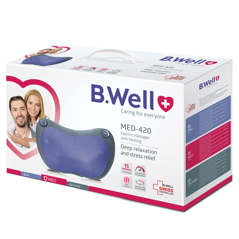 B.Well Masajor electric cu efect de încălzire și adaptor (MED-420)