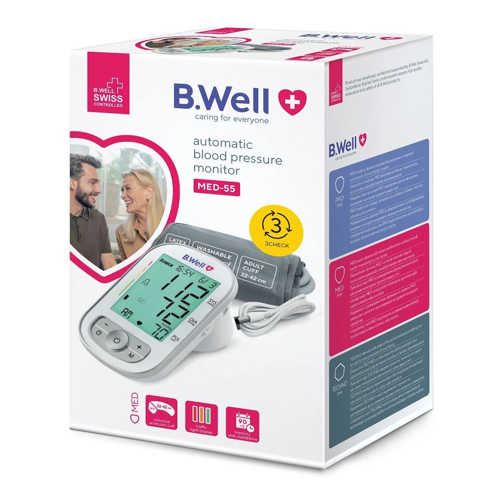 B.Well Tonometru digital automat pentru braț cu USB (MED-55) 4th Generation