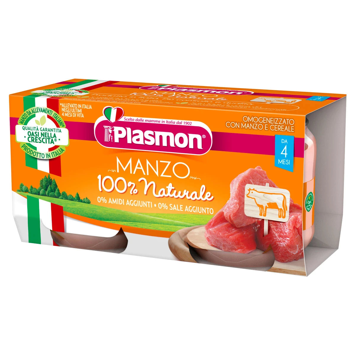 Plasmon Пюре гомогенизированное из говядины, +4 месяца, 2x80 g