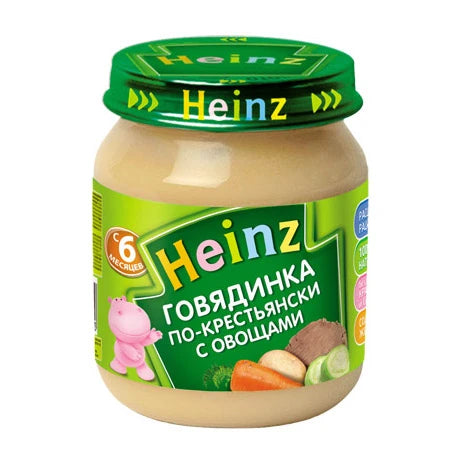 Heinz Пюре из говядины «Деревенское» 120g (6 месяцев)