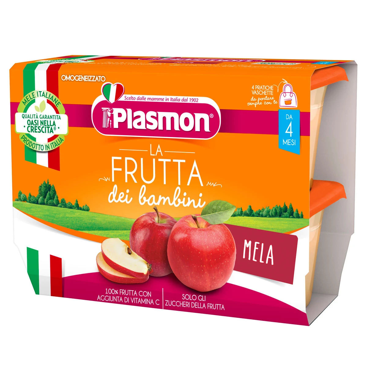 Plasmon Piure din mere ,4x100g,+4 luni