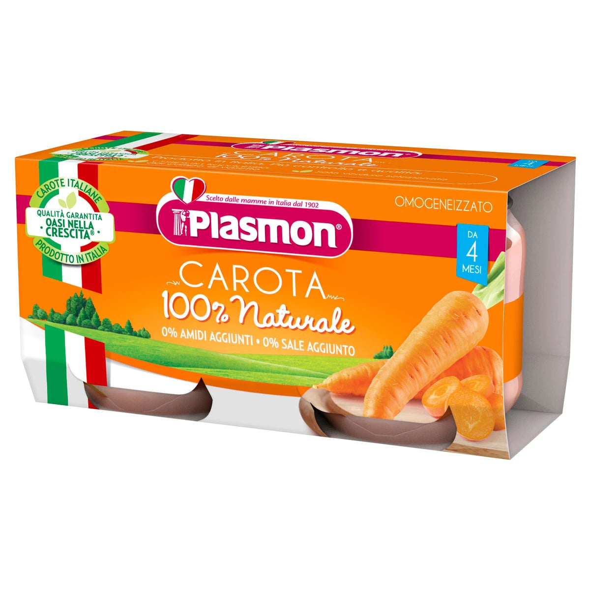 Plasmon Piure  cu morcovi ,+4 luni 2x80 g