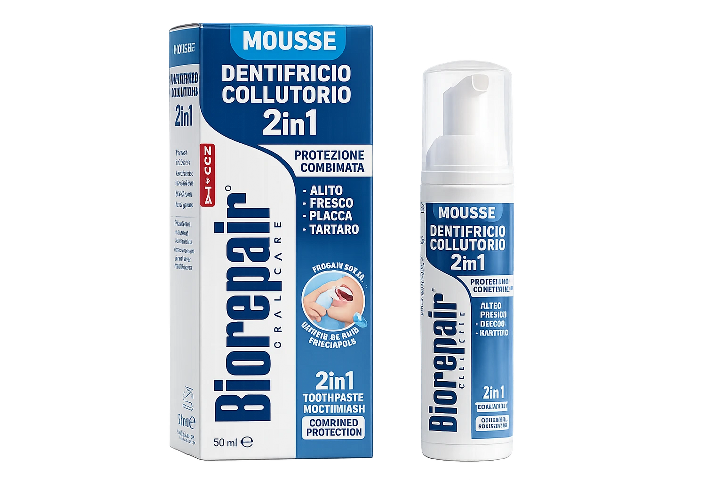 Biorepair Protection Mousse 2in1 (pastă de dinți+clătitor) 75ml