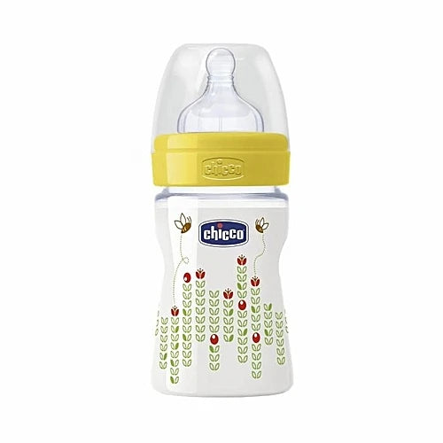 Chicco Biberon plastic Well Being tetină silicon, flux normal, unisex 0%BPA, 0+, 150ml (206113)