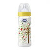 Chicco Biberon plastic Well Being tetină silicon, flux rapid, romantic 0%BPA, 4+, 330 ml (206353)