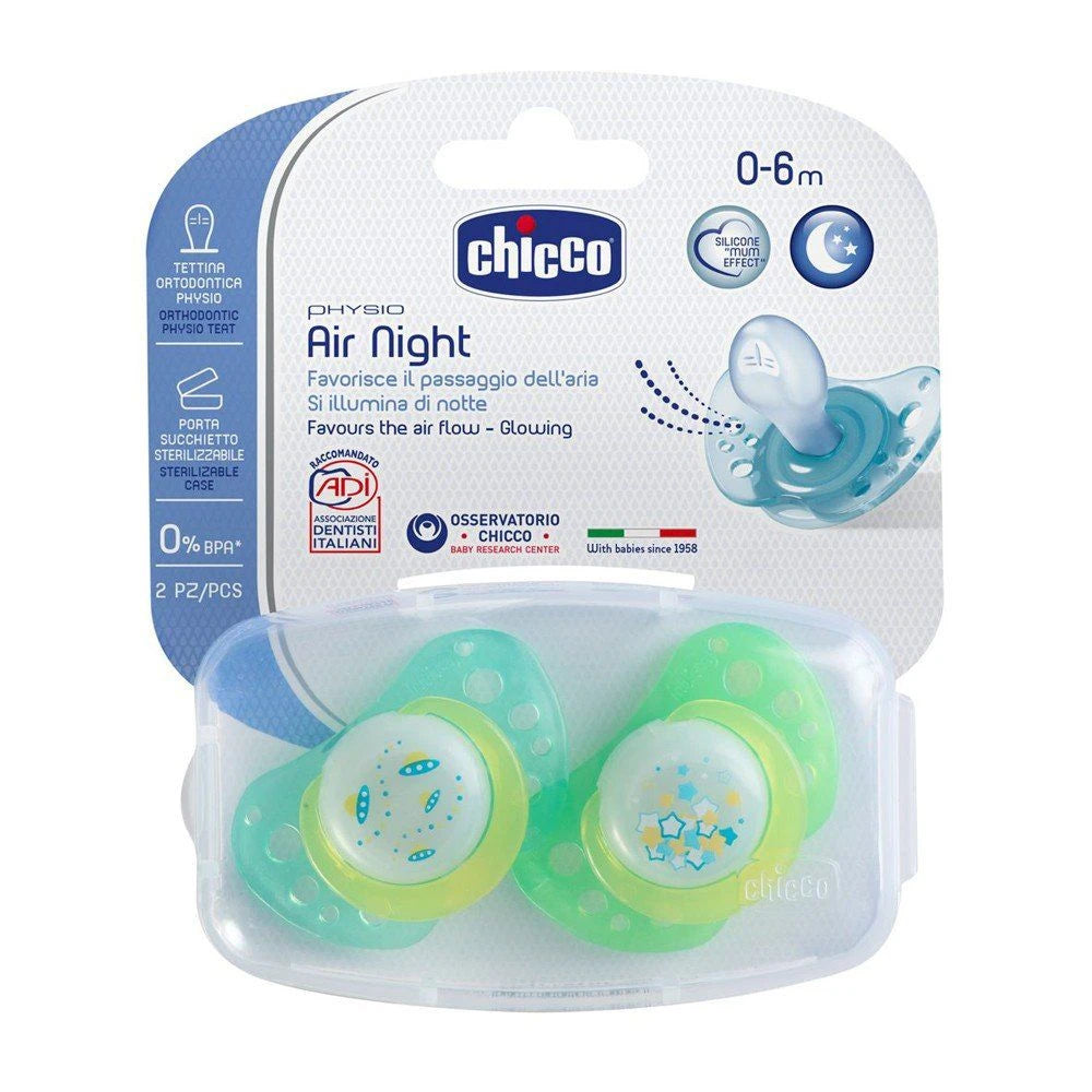 Chicco соска-пустышка Physio Air силиконовая для девочек, 0+, 2 шт. (7503011)
