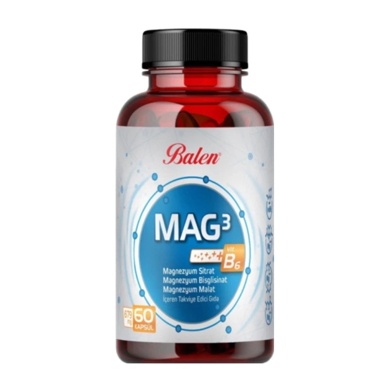 Balen Mg-B6 (цитрат Mg, бисглицинат Mg, малат Mg + vit B6) 679mg капс. N60