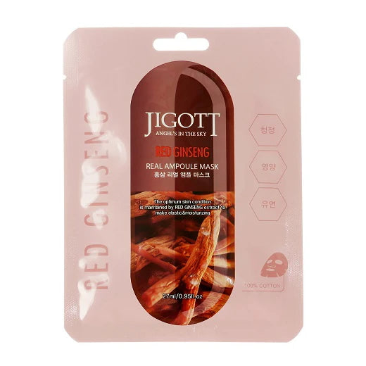 Jigott Real Mască pentru față cu estract ginseng rosu 27ml