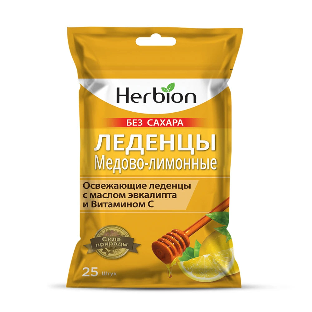 Леденцы Herbion со вкусом лимона и меда без сахара N25