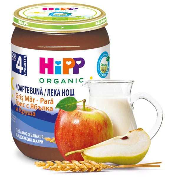 Hipp 5511 Пюре «Спокойной ночи» манка яблоко-груша (4 месяца) 190g