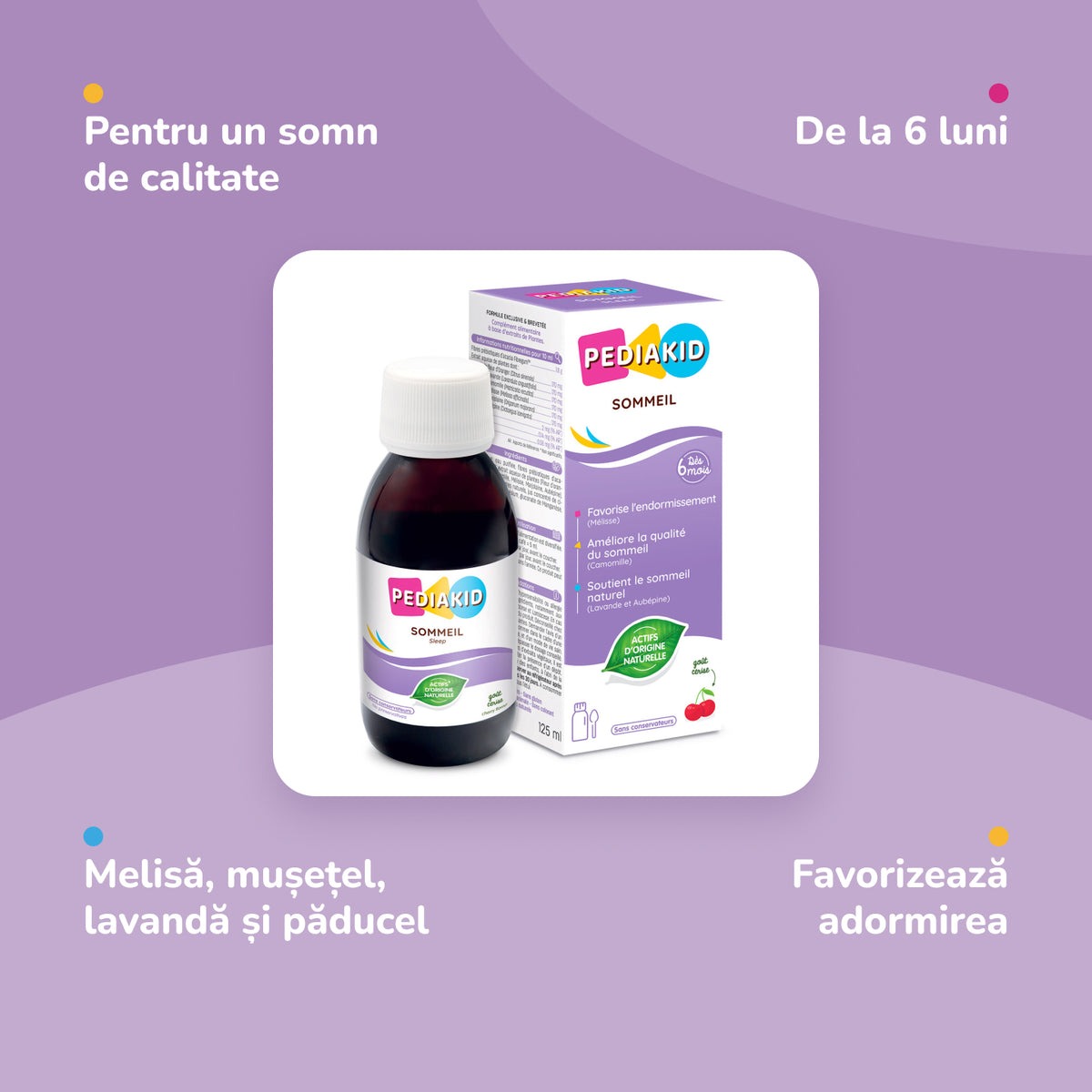 PEDIAKID Sommeil sirop - infografic beneficii #ro