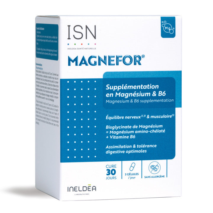 INELDEA Magnefor, magneziu bisglicinat si vitamina B6, 90 capsule vegetale